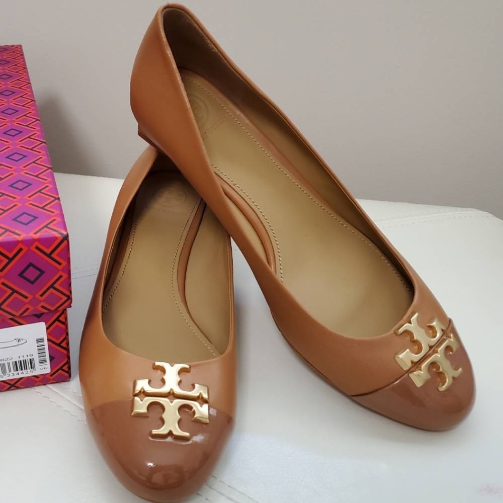 NEW Tory Burch Everly 35mm Cap Toe Wedge Shoes